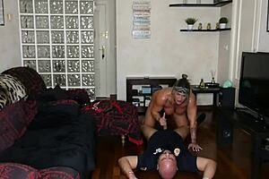 Bodybuilder cop apprehends bisexual for some hot sex