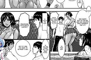 Japanese schoolgirls with big assets in a hentai game