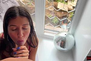Wife seduces a man while her husband is at work