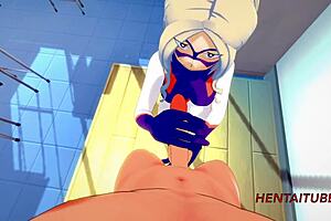 Cosplay babe gives a great handjob in Boku no Hero Ac: My Hero One's Justice