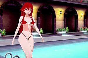 Eris and Boreas get naughty by the pool