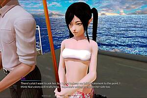 Visual novel with harem gameplay at a hotel setting