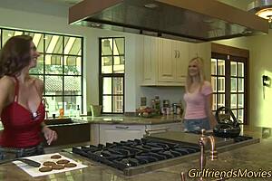 Young beauty gets a sensual massage from a mature lesbian couple