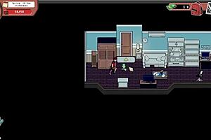 Hentai game features massive cumshot and deepthroat action