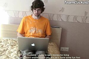 A boring husband watches his wife have sex with another man