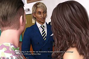 Beautiful anime girl meets big cocked guy in a game