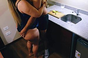 Good oven sex with an amateur wife who has a big ass