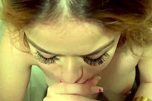 Beautiful college student in hot homemade video with facial ending