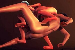 Sissy boys in threesome in hot anime and manga scenes