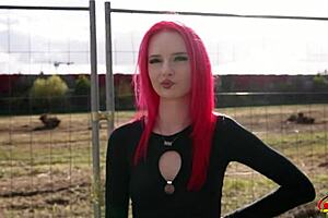 Skinny red-haired teen gets a rough German pussy fucking