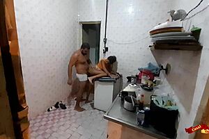 Straight gay sex with stepdaughter in the kitchen
