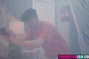Stepmother and stepson have sex on Halloween night