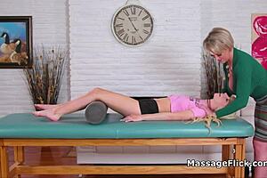 Steamy massage scene with a MILF and a teen