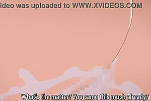 Beautiful big-boobed anime babe gets a huge load of cum - subtitled