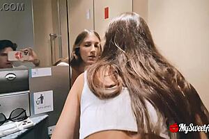 Dangerous sex in public train results in breasts full of cum