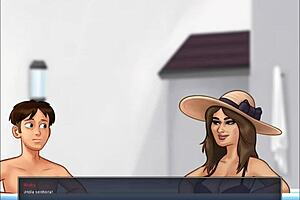 Steamy anime massage with curvy titted babe in Summertime Saga Cap 66