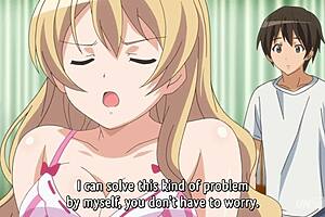 Beautiful big-boobed anime babe gets a huge load of cum - subtitled