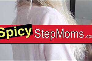Beautiful MILF stepmother in pantyhose gets fucked hard in POV video