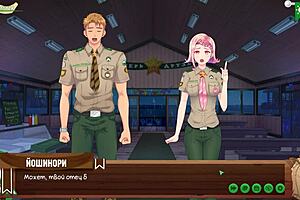 Young friends indulge in shower pleasure in Game Friends Camp
