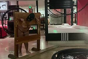 Big natural tits bouncing while being fucked on a chair