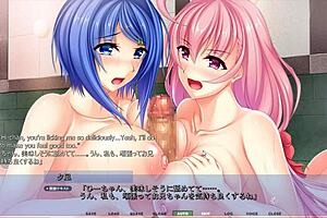 Akumeru family - harem route part 2 - dual step-sister titfuck.3some