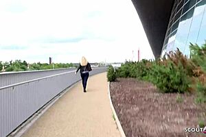 Big-boobed MILF gets a rough street fuck in public