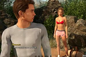 Beautiful women wash up in the woods in a role play game