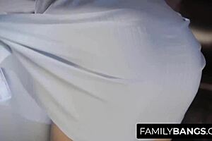 Old man's revenge: Stepfather catches petite teen in action