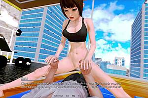Beautiful women in an animated 3D hotel