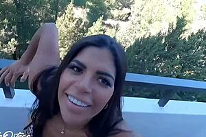 Big natural tits bouncing during hot POV sex