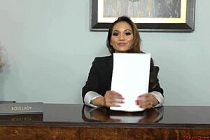 Femdom Lana Violet dominates in corporate takeover