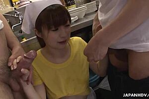 Cooking up some sex in the kitchen with an Asian cutie