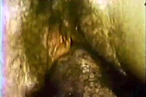 Vintage dark-skinned lover in London in interracial sex film