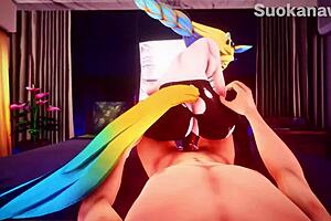A Musume gets a creampie while riding and squirting