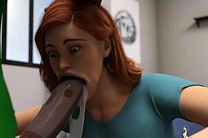 Married professors seduce their black college student in this cartoon porn video