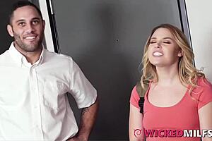 Teen with big cans, Aubrey Sinclair has sex with her stepmother and her boyfriend