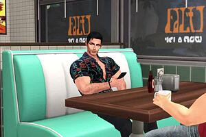 3D animated bodybuilders and tits fucking on the streets of The Sims 4