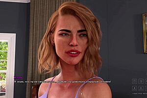 3D animated video of a hot blonde giving a blowjob in Santa County