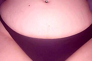 Amateur chubby girl enjoys solo pleasure with toy and self-pleasure by licking her genitals and cum
