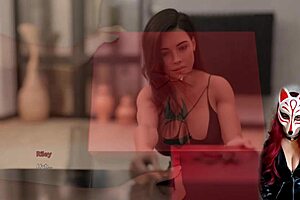 Cartoon adult game with sexy lingerie and brothel ambiance