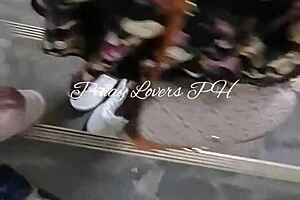 Steamy teen sex in a mall emergency exit almost led to their scandal