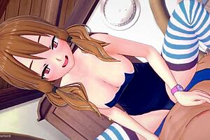 3D animated taboo hentai with stepsister in a bathing suit