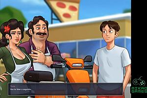 Big tits and ass in a hot European cartoon with a motorcycle ride
