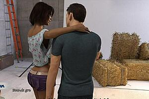 Big city pleasures with a busty brunette and 3D effect