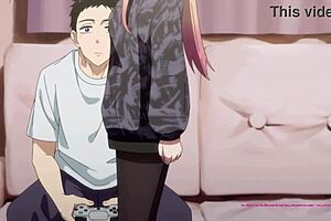 Bored step-sis seduces and gives a wild blowjob in anime