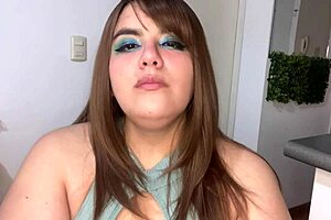 Busty housewife enjoys gummy bears in her old age