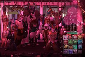 Public stadium action in Spellbound: Gay Furry Hentai Game