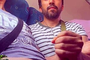 Gay amateurs having fun with gay anal and gay masturbation on the bus