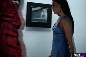Hot milf and teens in interracial lesbian threesome action