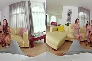 Czech VR 364: Naughty foursome with three sexy girls in lingerie and hardcore sex